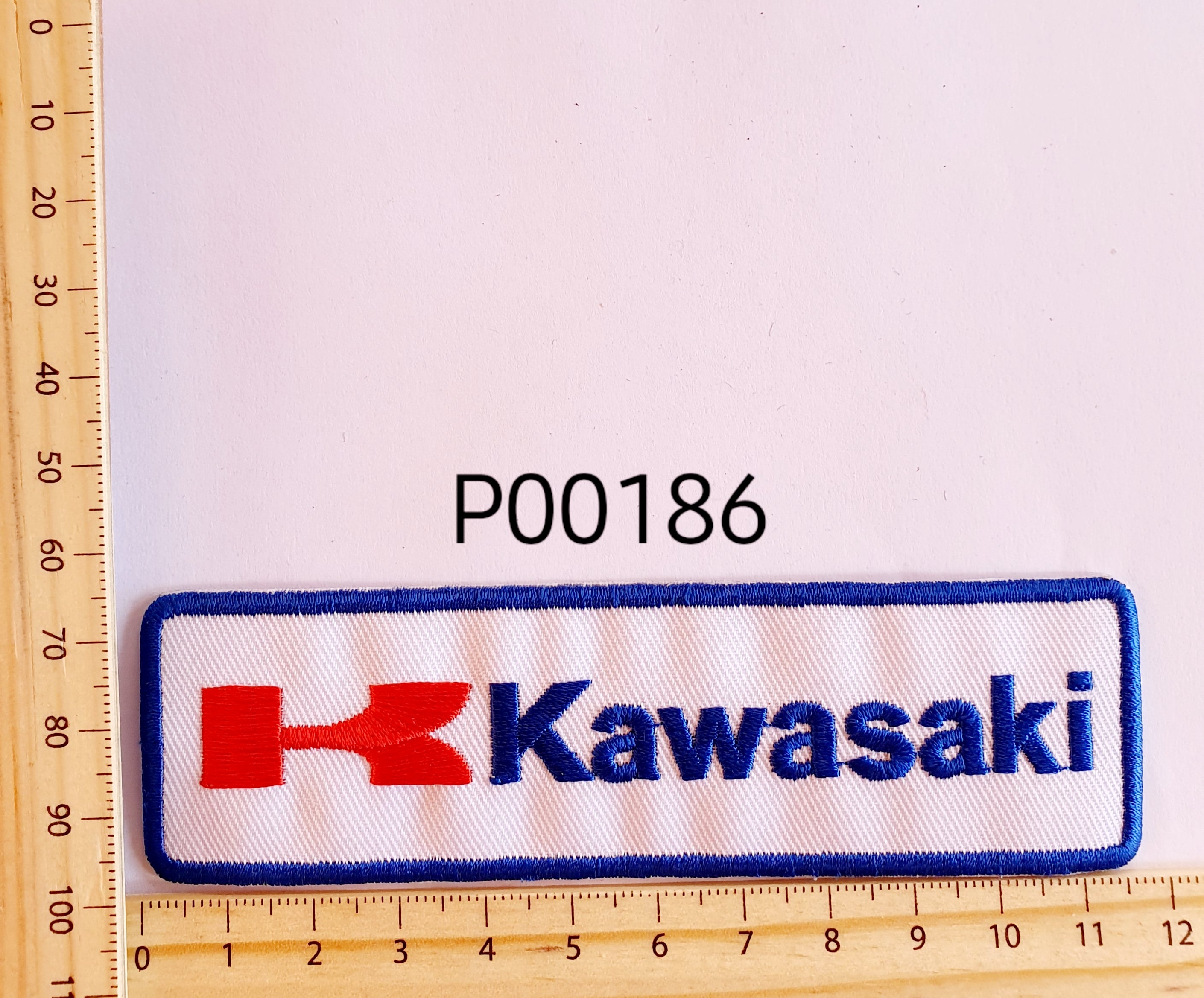 P00186 Kawasaki Red K Iron On Cloth Patch