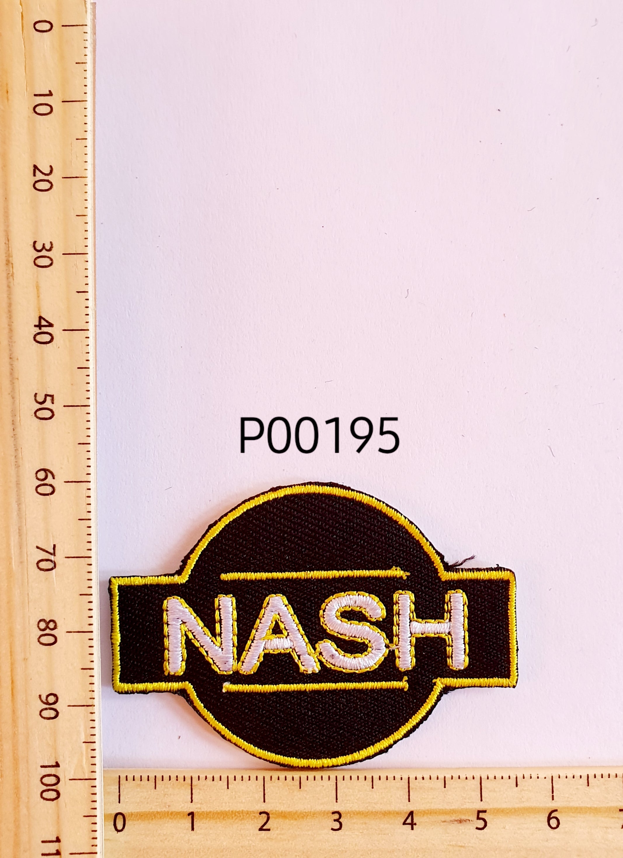 P00195 NASH Oval Iron On Cloth Patch