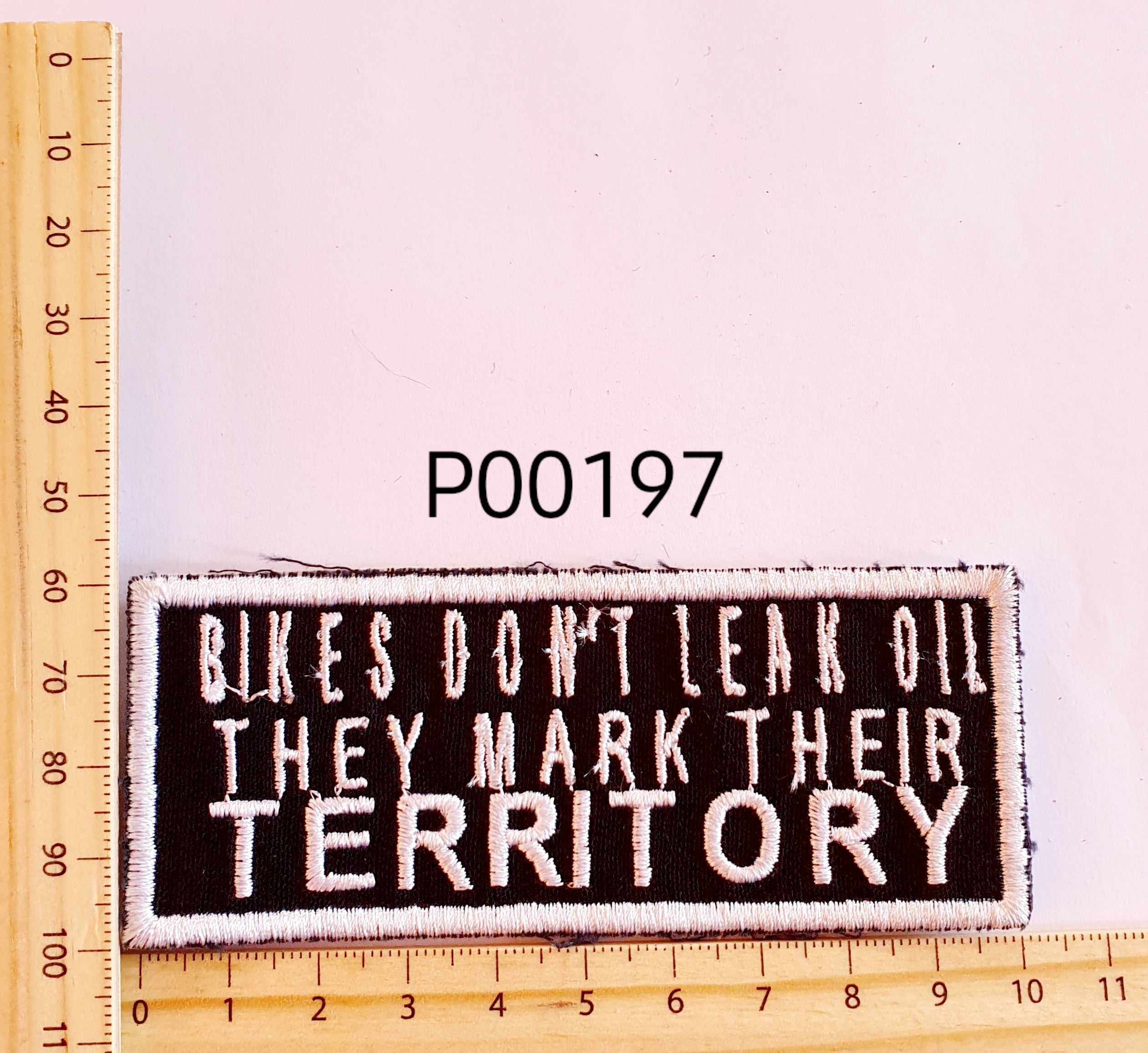 P00197 Bikes Don't Leak Iron On Cloth Patch