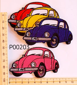 P00203 VW Beetle Medium Iron On Cloth Patch