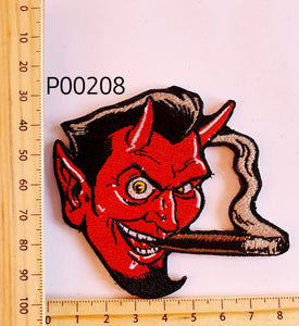 P00208 Smokin' Devil Iron On Cloth Patch
