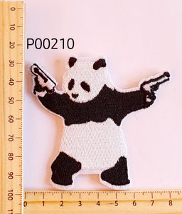 P00210 Packin' Panda Iron On Cloth Patch