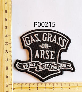 P00215 Gas, Grass or A#@* Iron On Cloth Patch