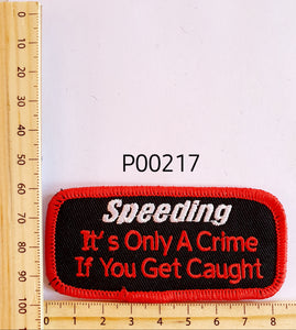 P00217 Speeding Iron On Cloth Patch