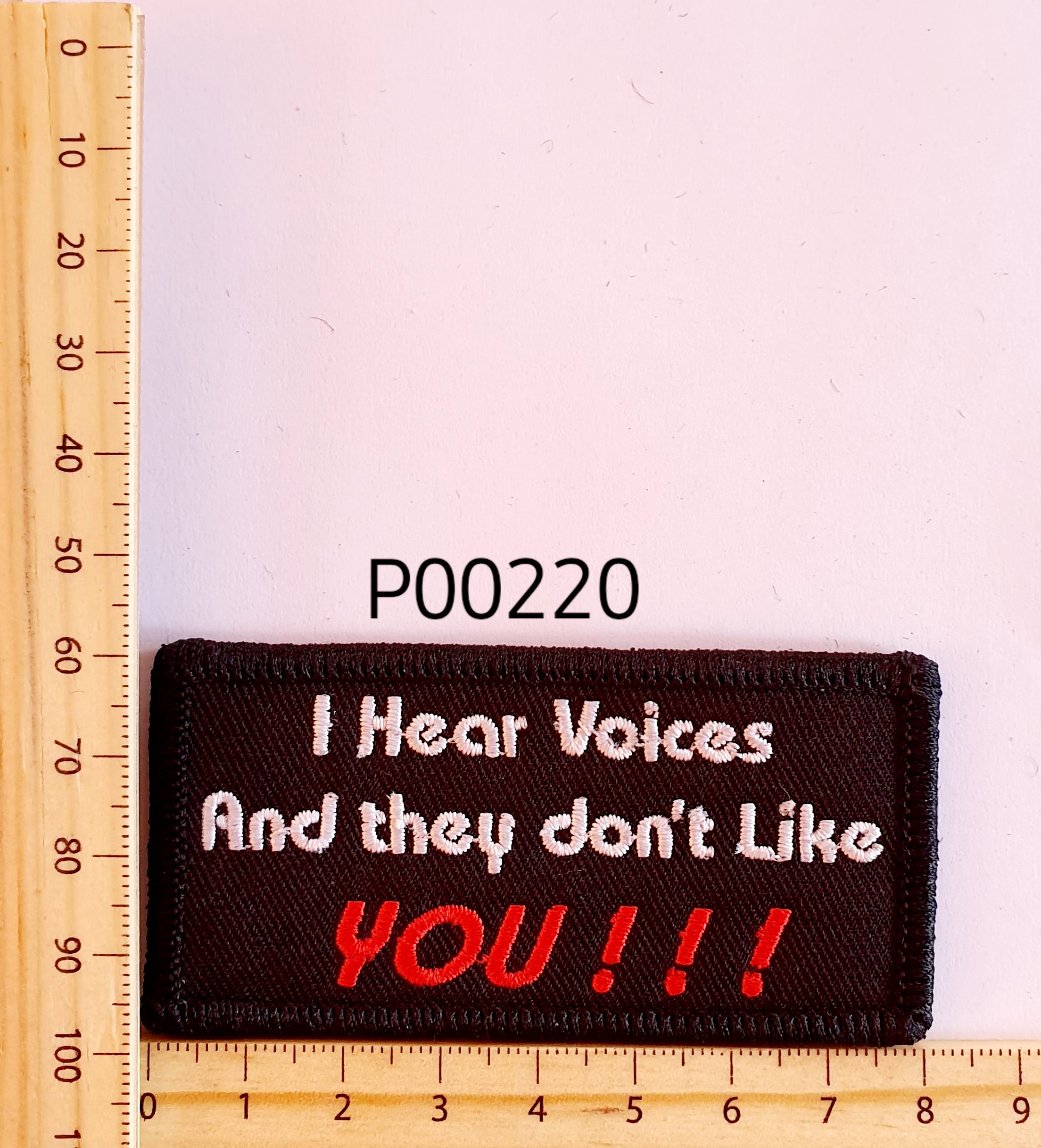 P00220 I Hear Voices Iron On Cloth Patch