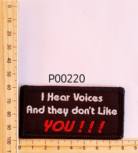 P00220 I Hear Voices Iron On Cloth Patch