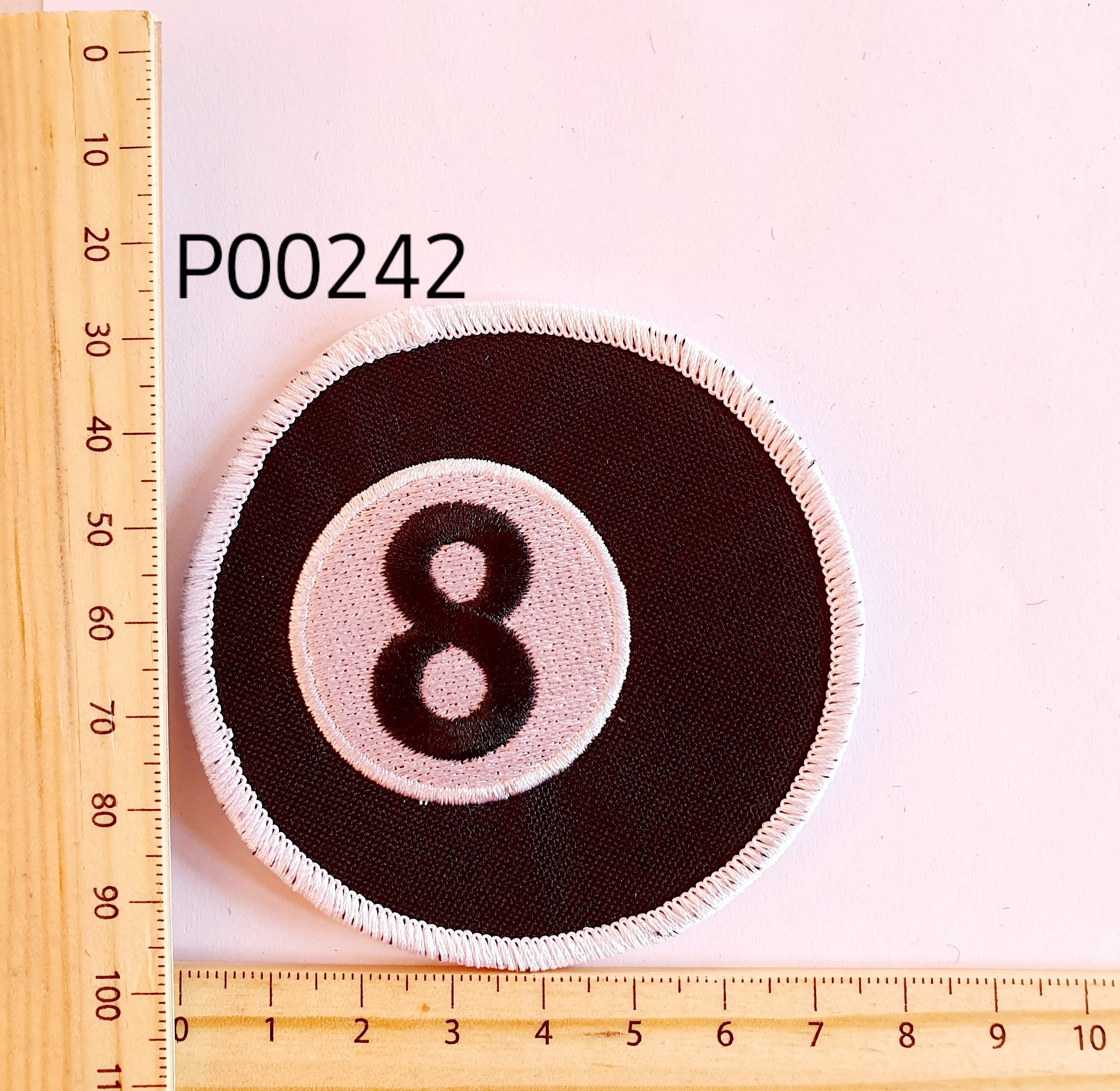 P00242 8 Ball Cloth Patch