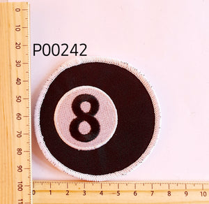 P00242 8 Ball Cloth Patch