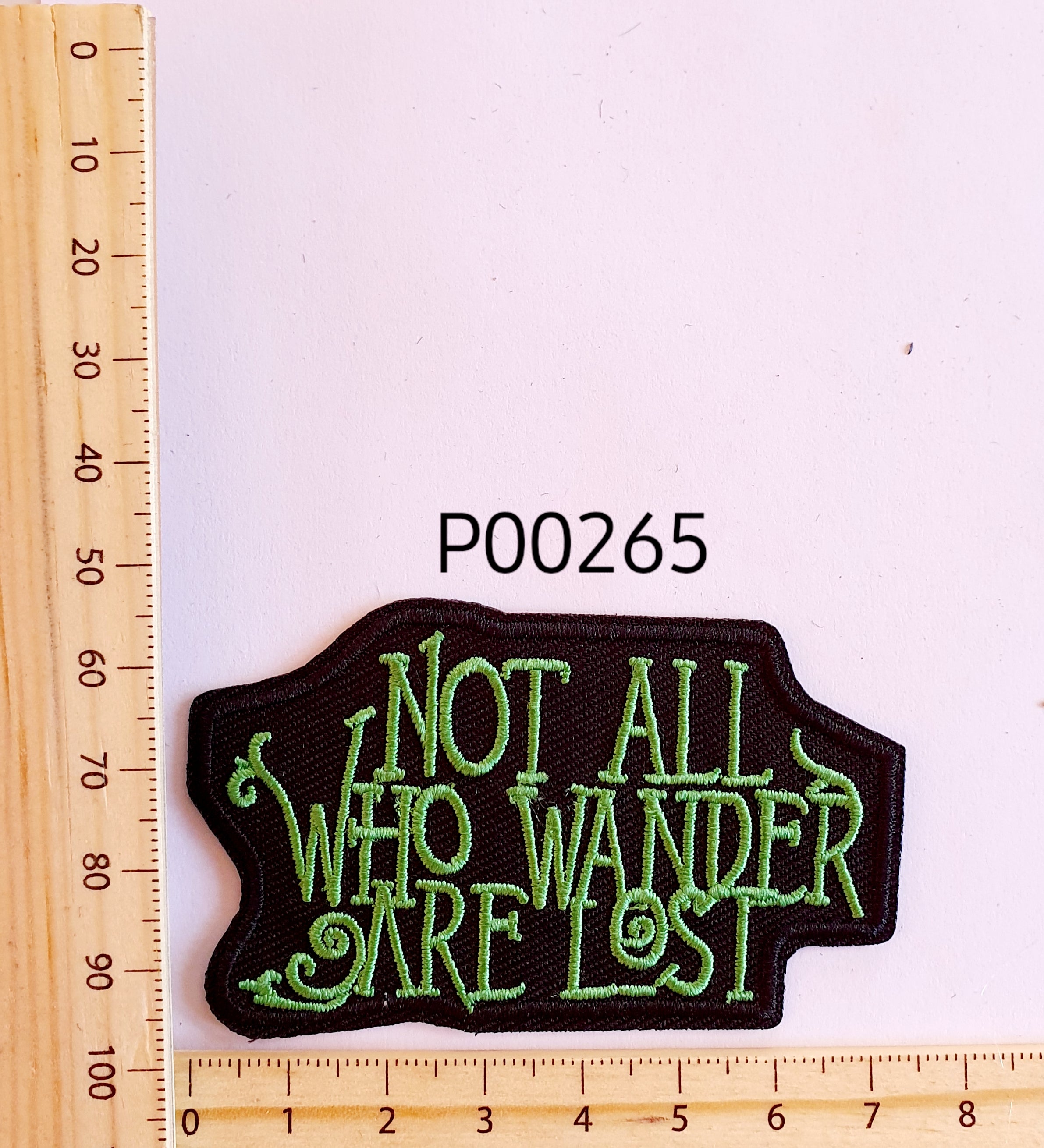 P00265 Not All Who Wander Iron On Cloth Patch