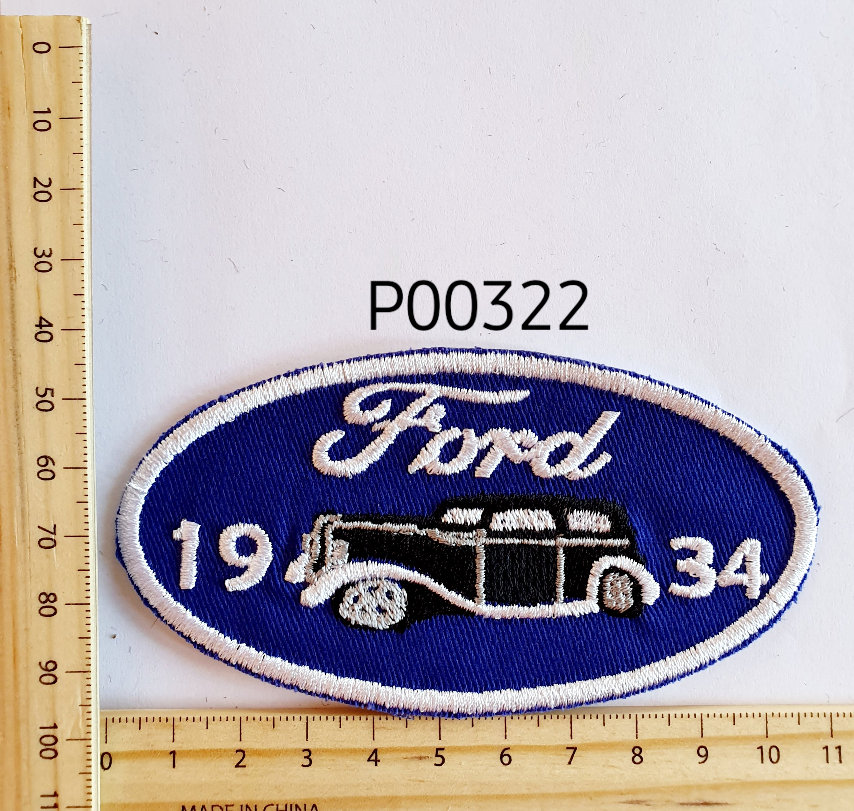 P00322 Ford 1934 Iron On Cloth Patch