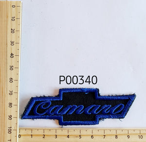 P00340 Camaro Script Bowtie Iron On Cloth Patch