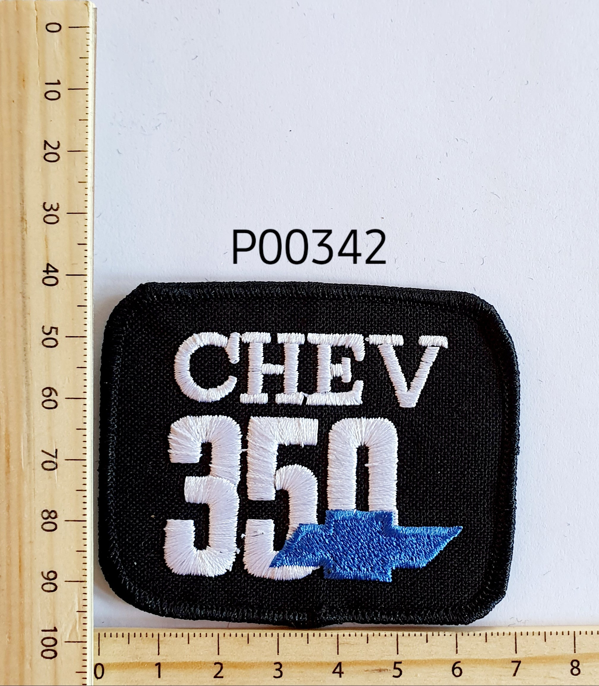 P00342 Chev 350 Iron On Cloth Patch