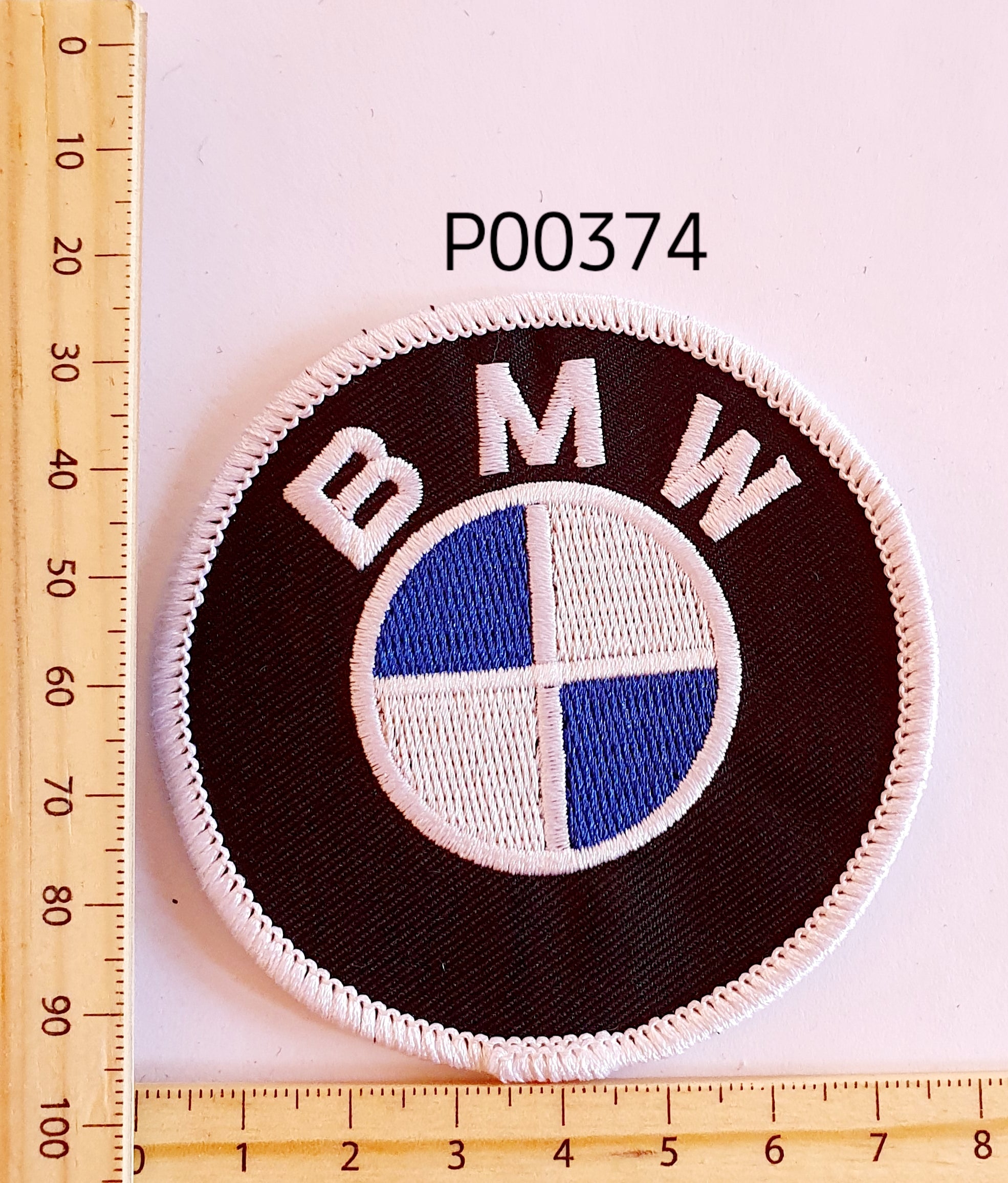 P00374 BMW Round Logo Iron On Cloth Patch