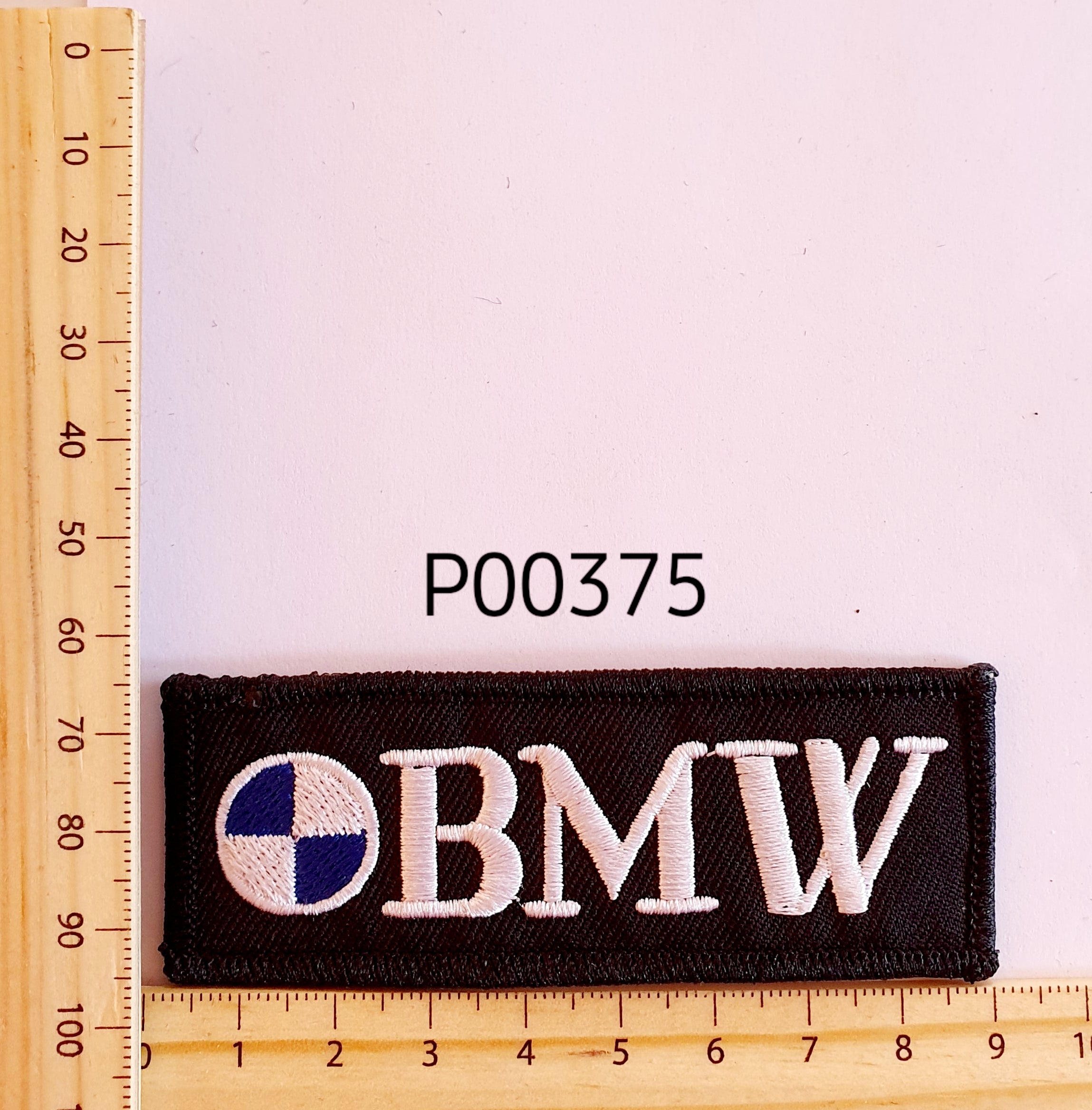 P00375 BMW Rectangle Iron On Cloth Patch