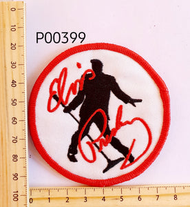 P00399 Elvis Signature Round Iron On Cloth Patch