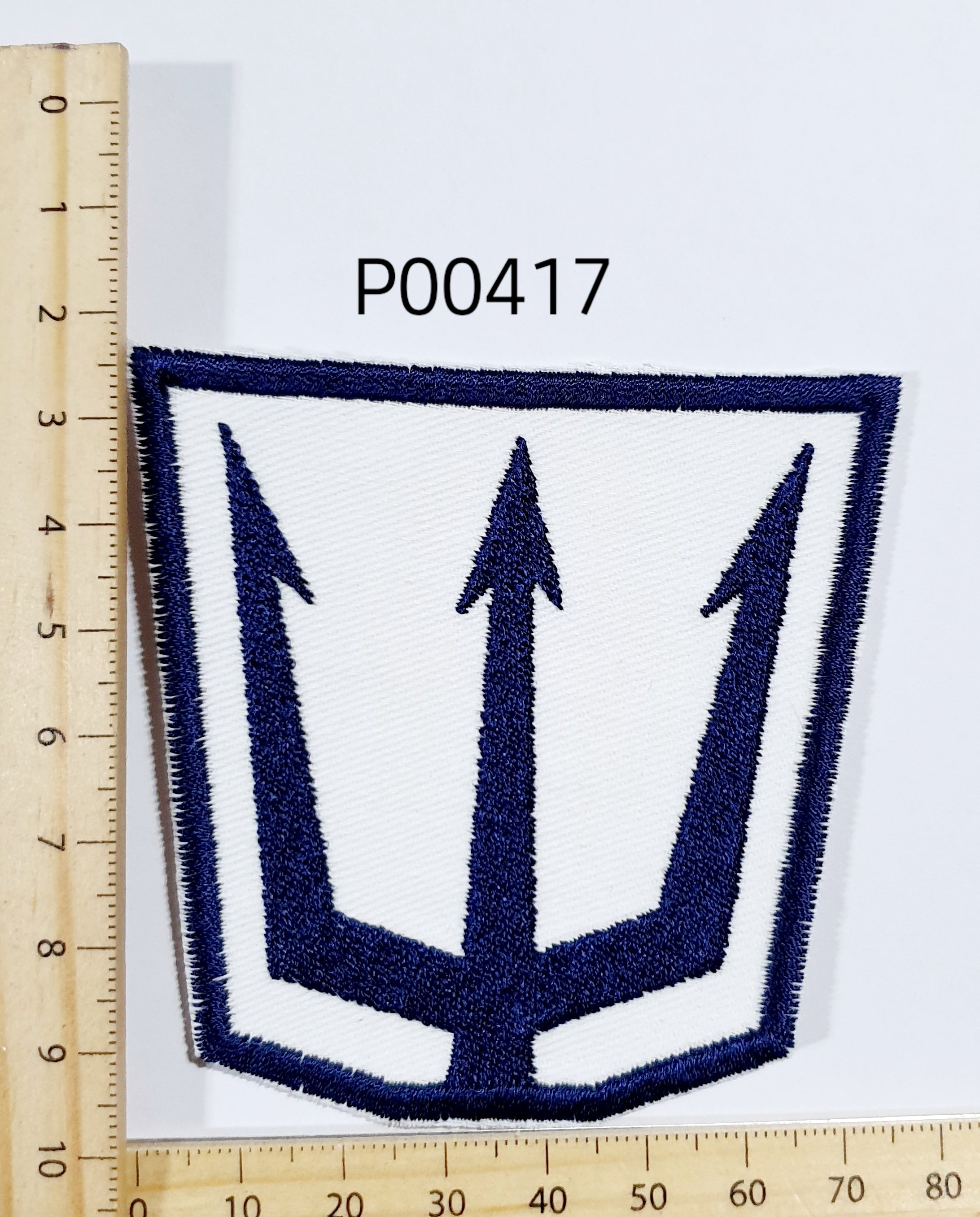 P00417 Trident Iron On Cloth Patch