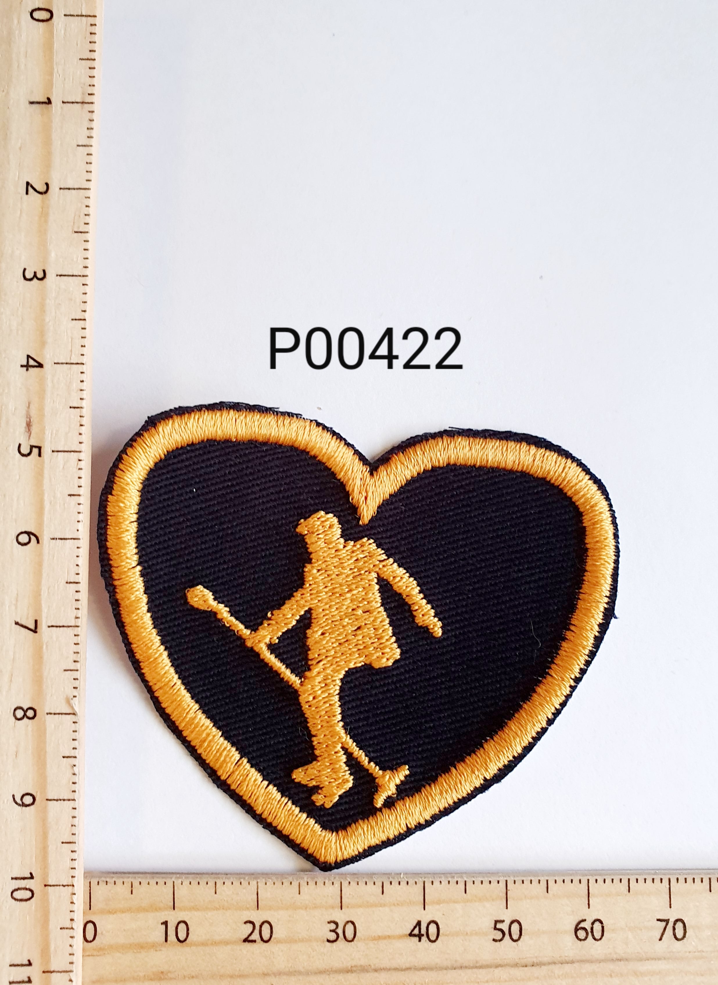 P00422 Elvis Silhouette Heart Iron On Cloth Patch