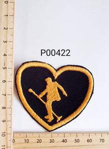 P00422 Elvis Silhouette Heart Iron On Cloth Patch